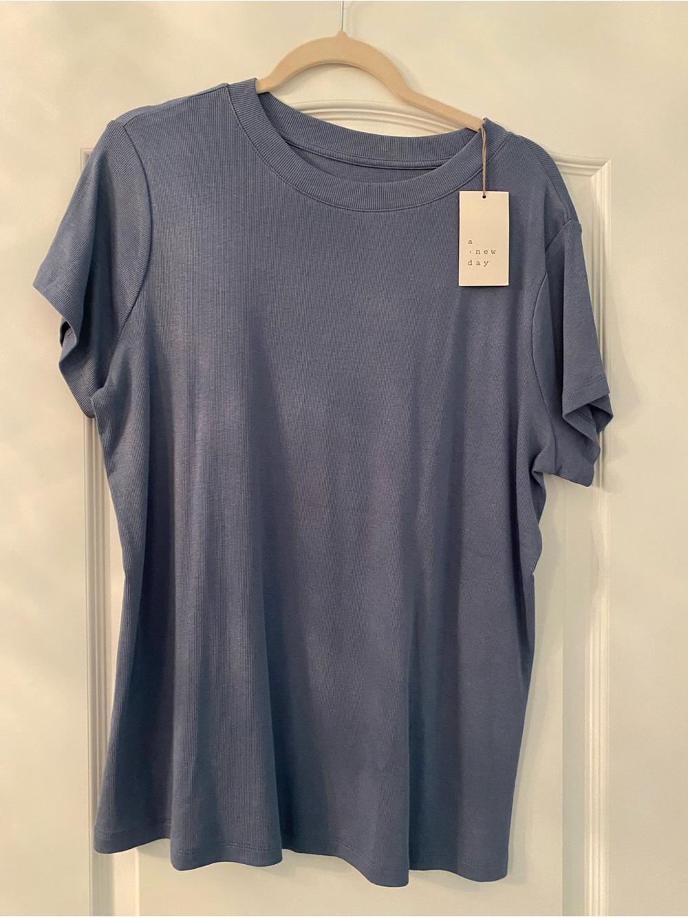 a new day Short Sleeve Crewneck Tee - Dusty Blue